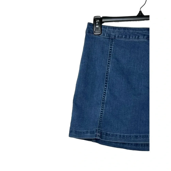 1714. FREE PEOPLE LITTLE DAISIES BUTTON‎ UP DENIM SKIRT SIZE 0 MEDIUM WASH DENIM - Picture 8 of 8